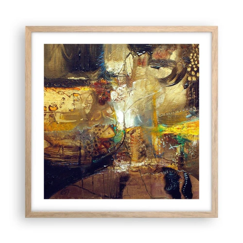 Poster in einem Rahmen aus heller Eiche - Kalt, wärmer, heiß - 50x50 cm