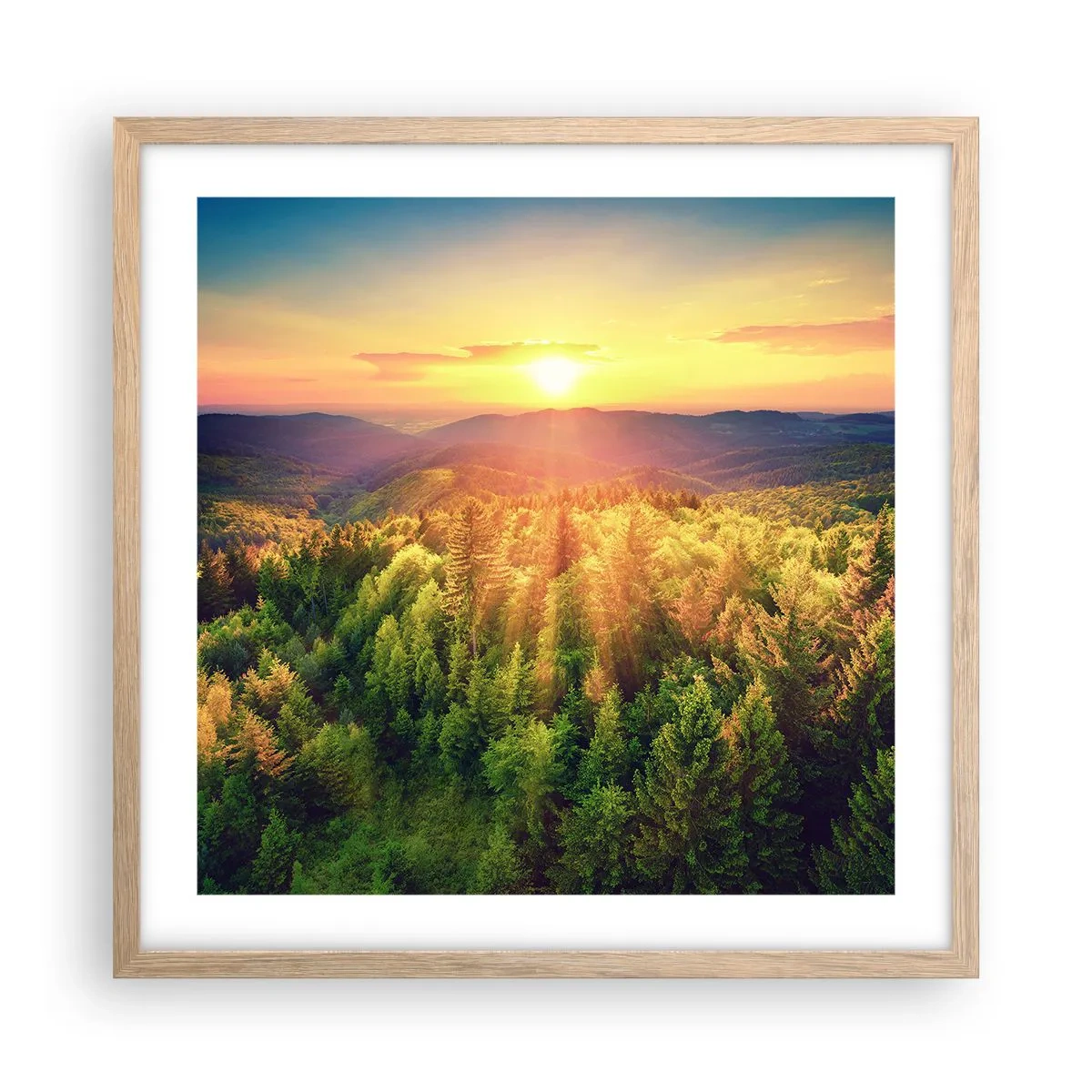 Poster in einem Rahmen aus heller Eiche - Scheitelpunkte und Spitzen - 50x50 cm