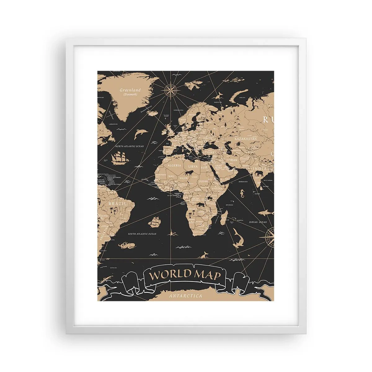 Poster in einem weißen Rahmen - Die Grenzen meiner Welt - 40x50 cm