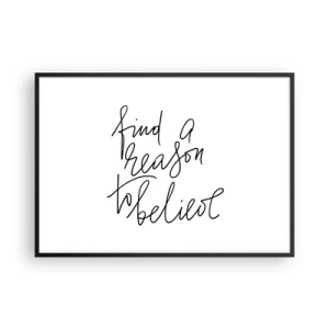 Poster in einem schwarzem Rahmen - Ein motivierendes Zitat im minimalistischen Stil - 100x70cm - Es ist möglich - Moderne Wanddekoration für Wohnzimmer und Schlafzimmer ARTTOR