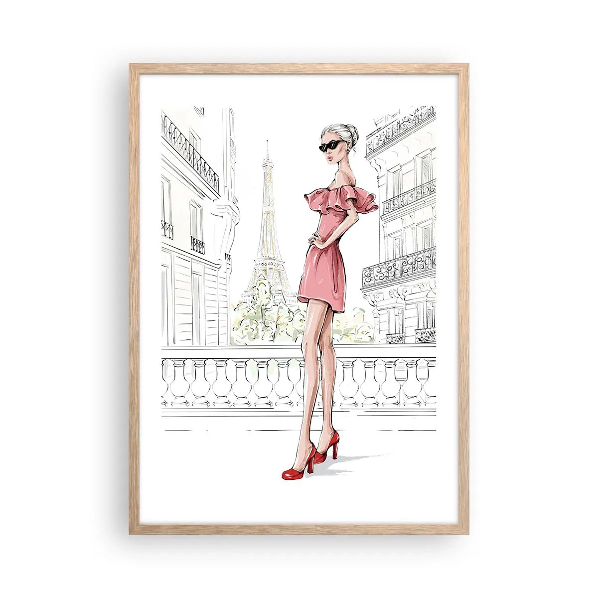 Poster in einem Rahmen aus heller Eiche - Modekunst - 50x70 cm
