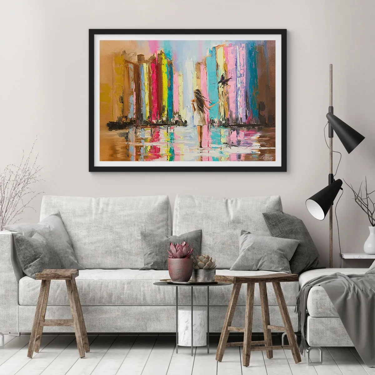 Poster in einem schwarzem Rahmen - Folge mir - 40x30 cm