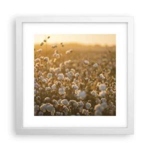 Poster in einem weißen Rahmen - Fluffiges Feld - 30x30 cm