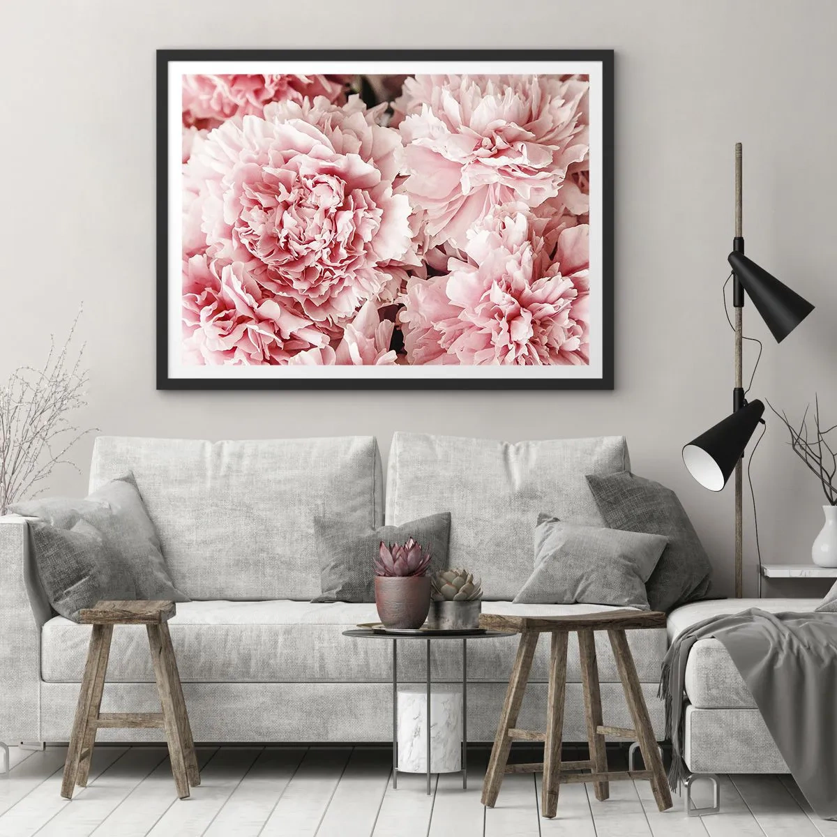 Poster in einem schwarzem Rahmen - Rosa Traum - 91x61 cm