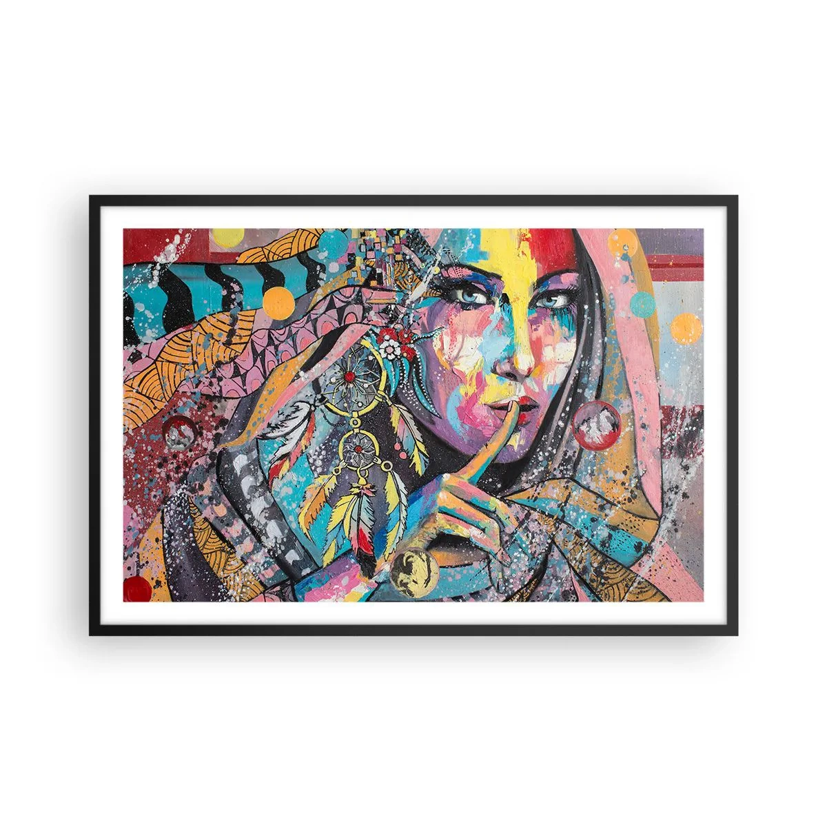 Poster in einem schwarzem Rahmen - Sei still, bis du verstehst - 91x61 cm