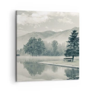 Bild auf Leinwand - Leinwandbild - Der See schläft noch - 60x60 cm