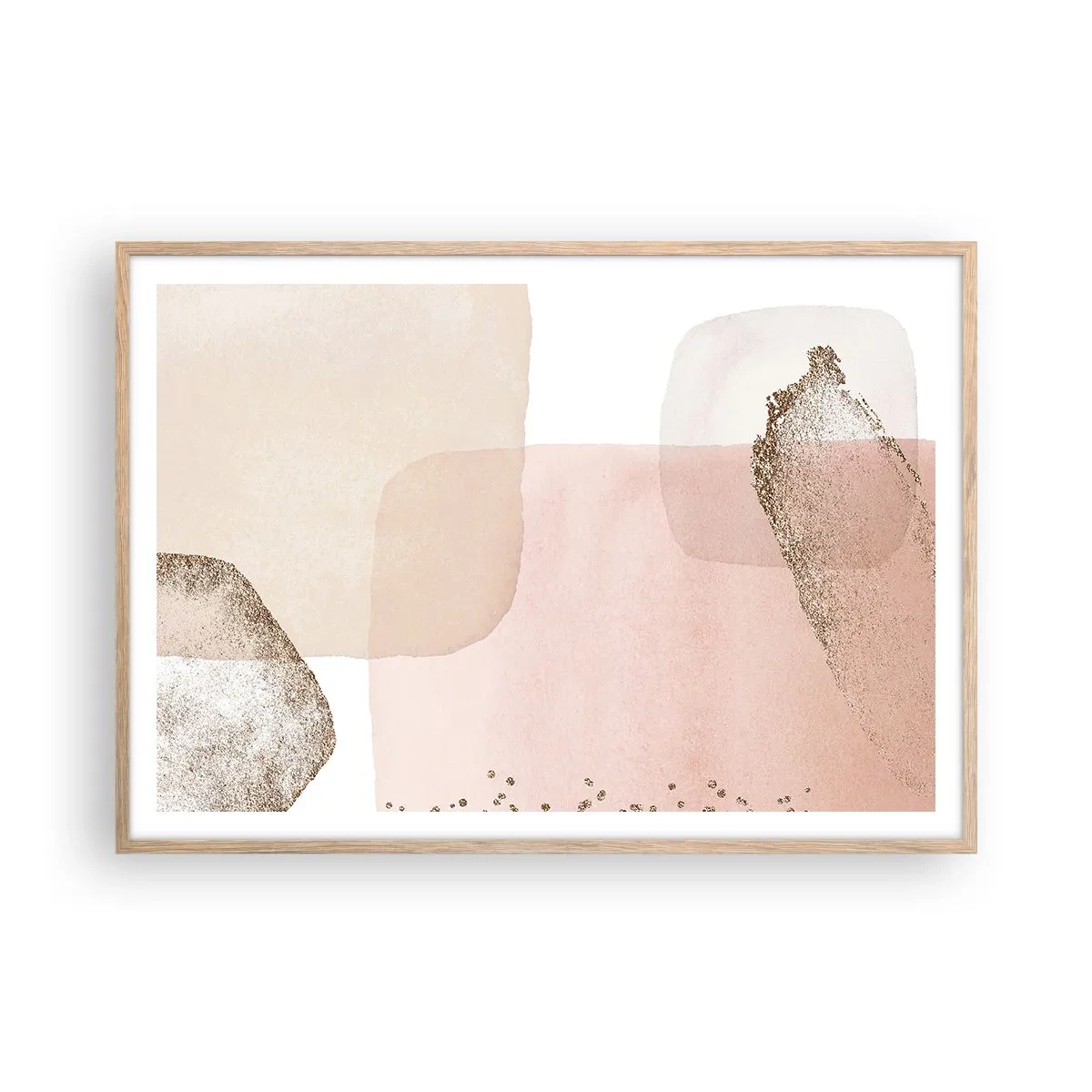 Poster in einem Rahmen aus heller Eiche - Ein Blick durch die Farbe - 100x70 cm