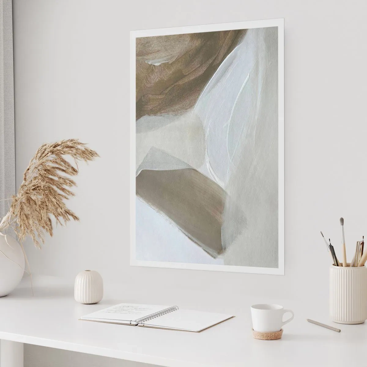 Poster - Welle aus Weiß - 61x91 cm