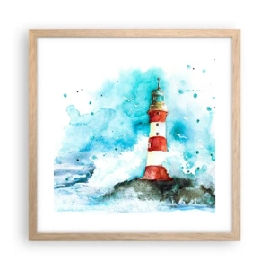 Poster in einem Rahmen aus heller Eiche - Einheit der Elemente - 40x40 cm