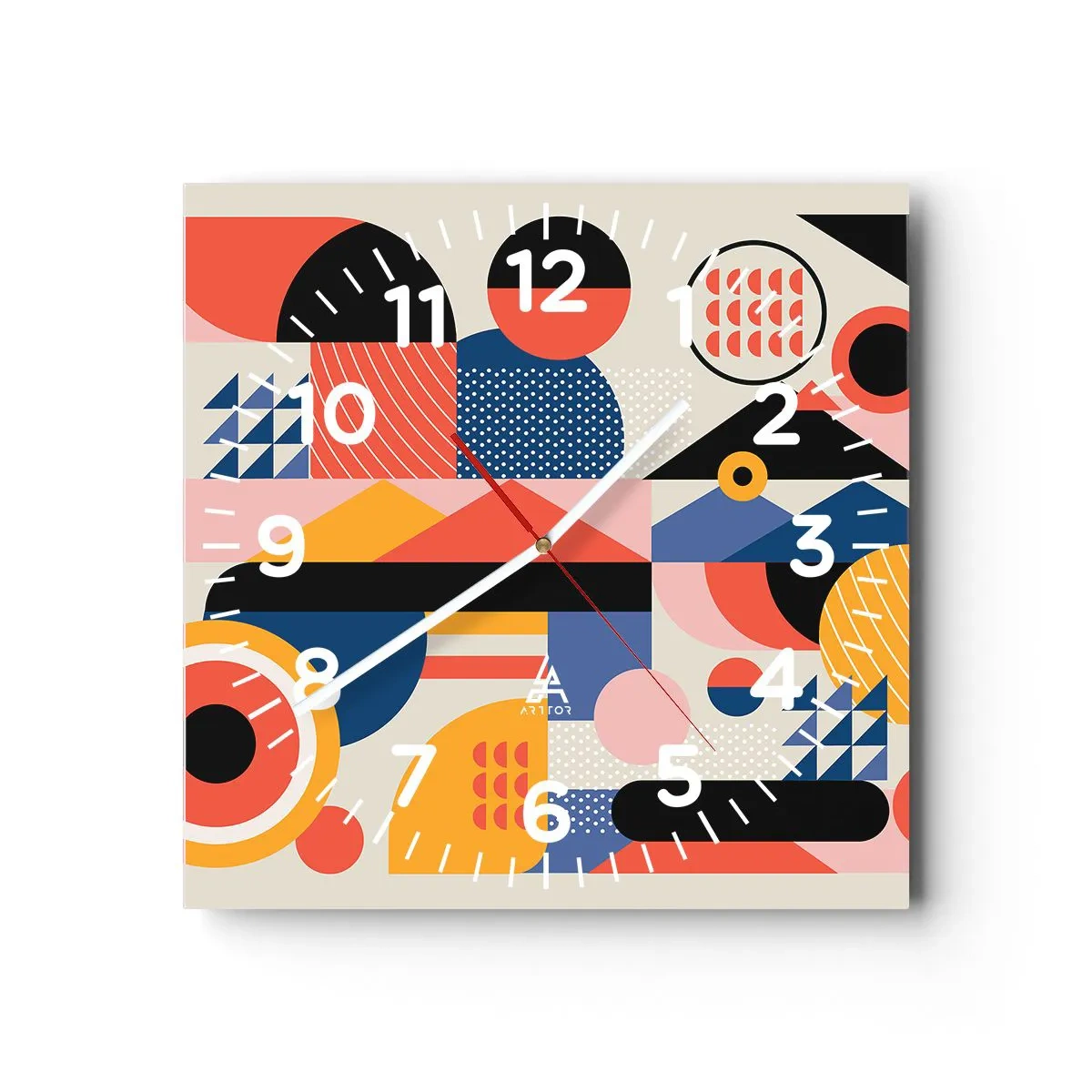 Wanduhr - Glasuhr - Komposition: Na, los, spiel! - 30x30 cm