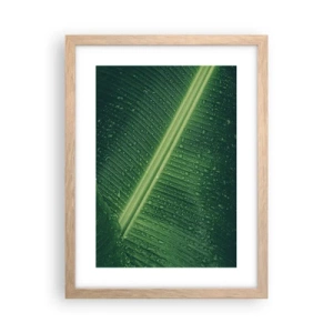 Poster in einem Rahmen aus heller Eiche - Die Struktur des Grüns - 30x40 cm