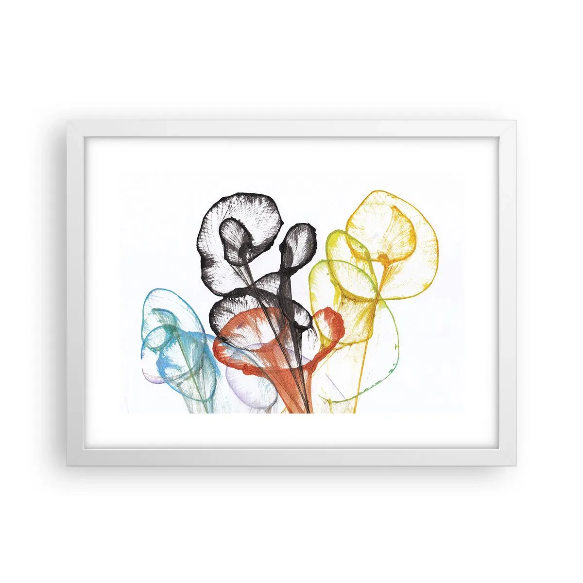 Poster in einem weißen Rahmen - Blumen mit Seele - 40x30 cm
