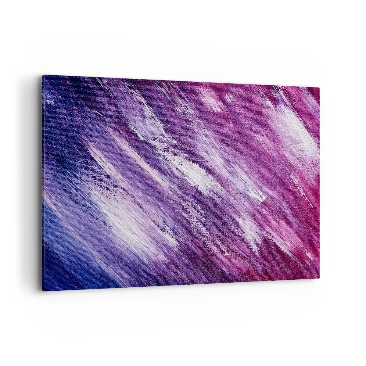Bild auf Leinwand - Leinwandbild - Abstrakte Pinselstriche in Lila- und Rosatönen - 100x70cm - Wenn der sonnige Wind weht - Moderne Wanddekoration für Wohnzimmer und Schlafzimmer ARTTOR