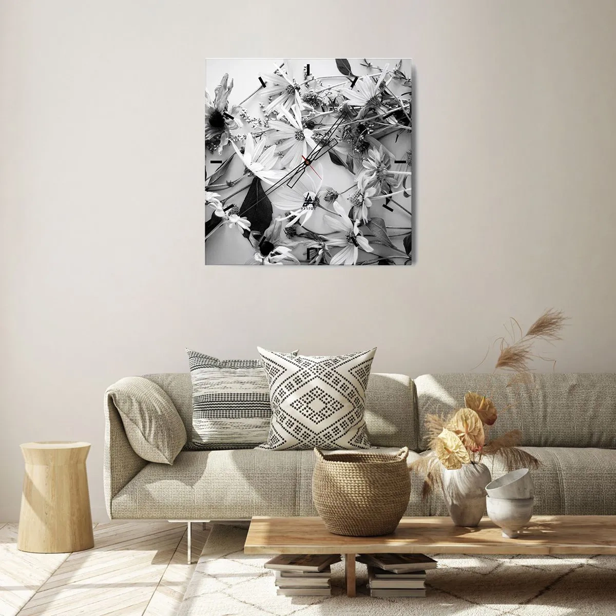 Wanduhr - Glasuhr - Kein Blumenstrauß - 30x30 cm