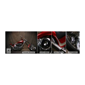 Fototapeten Muster Selbstklebend Deluxe Sticker - Rote und silberne Schönheit - Motorrad, Zerhacker, Automobil - 100x30 cm