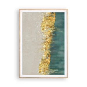 Poster in einem Rahmen aus heller Eiche - Goldener Rand - 70x100 cm