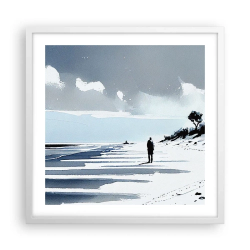 Poster in einem weißen Rahmen - Allein sein - 50x50 cm