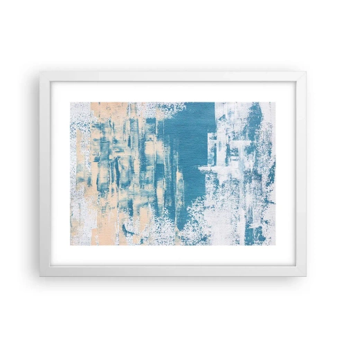 Poster in einem weißen Rahmen - Durch einen Eiszapfen - 40x30 cm