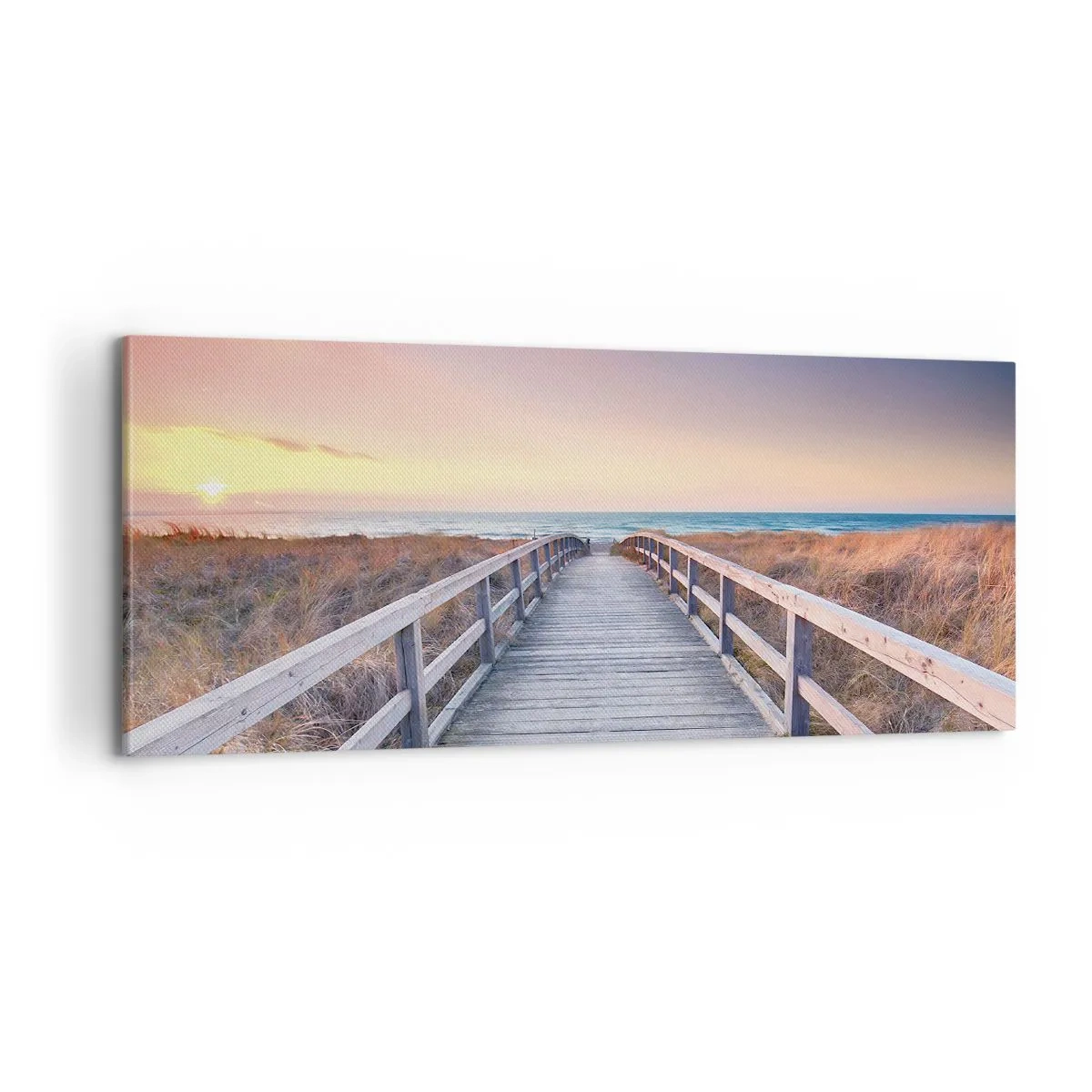 Bild auf Leinwand - Leinwandbild - Baltische Abend-Aurora - 100x40 cm