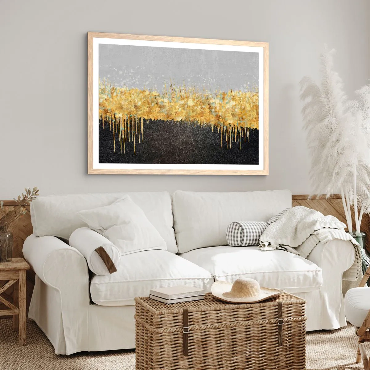 Poster in einem Rahmen aus heller Eiche - Nach innen und nach oben - 91x61 cm