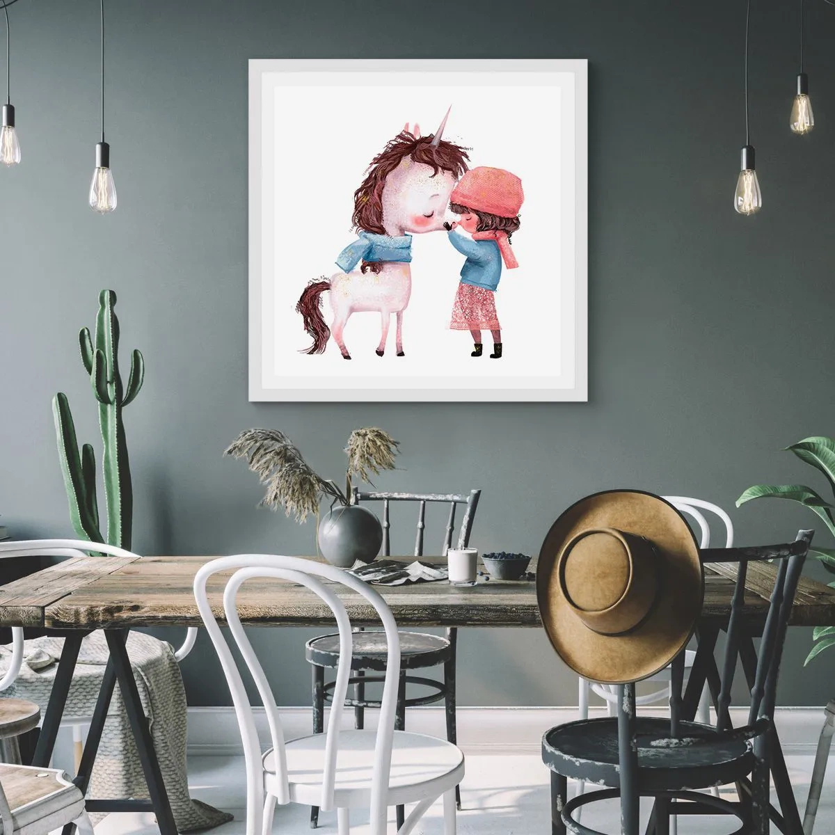 Poster in einem weißen Rahmen - Ein Wintermärchen - 60x60 cm