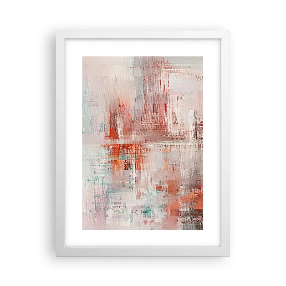 Poster in einem weißen Rahmen - Dunstig. Aber rosa - 30x40 cm