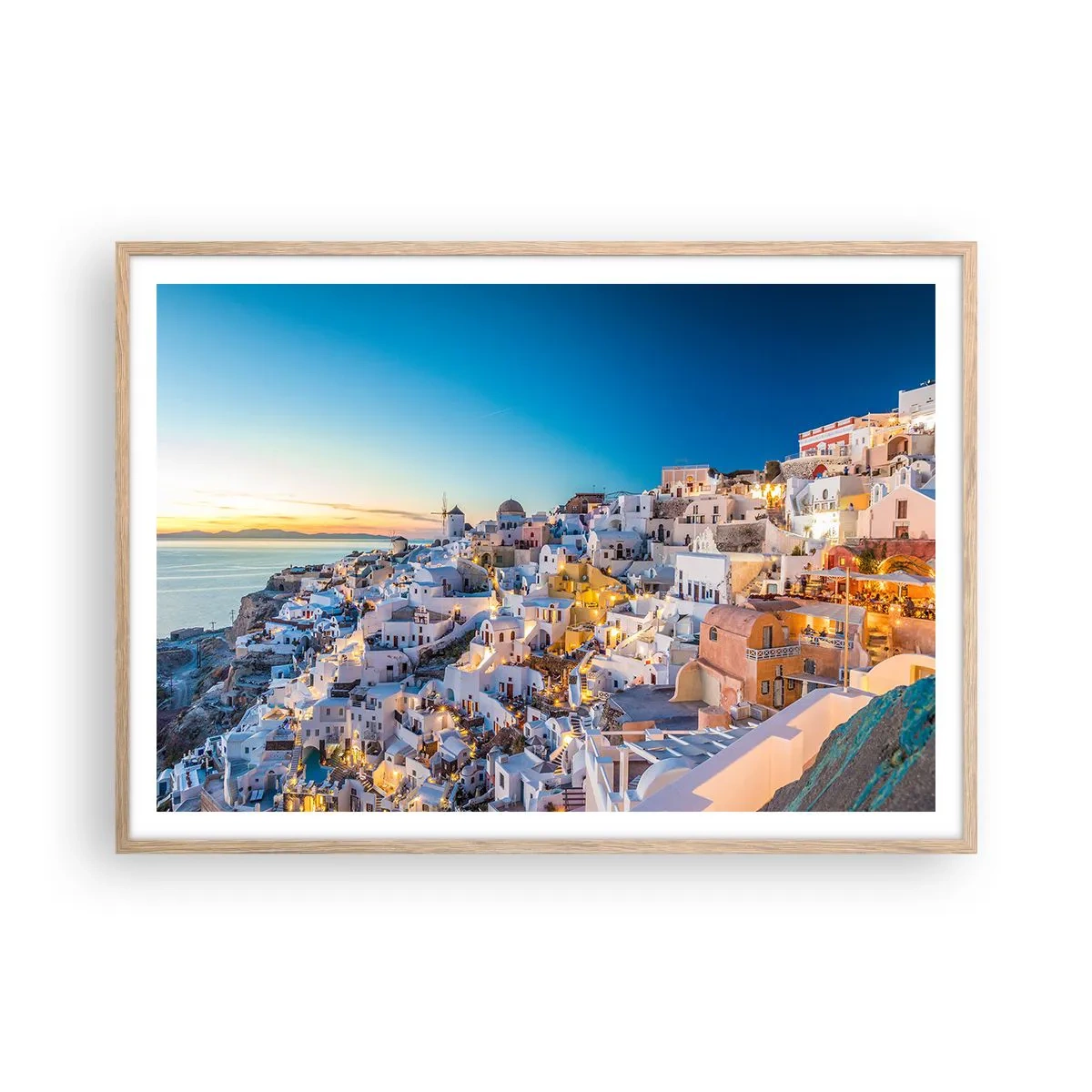 Poster in einem Rahmen aus heller Eiche - Die Essenz des Griechischen - 100x70 cm