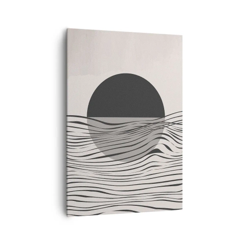 Bild auf Leinwand - Leinwandbild - Abstrakte Linien und geometrische Formen in gedeckten Farben - 70x100cm - Halbe Komposition - Moderne Wanddekoration für Wohnzimmer und Schlafzimmer ARTTOR