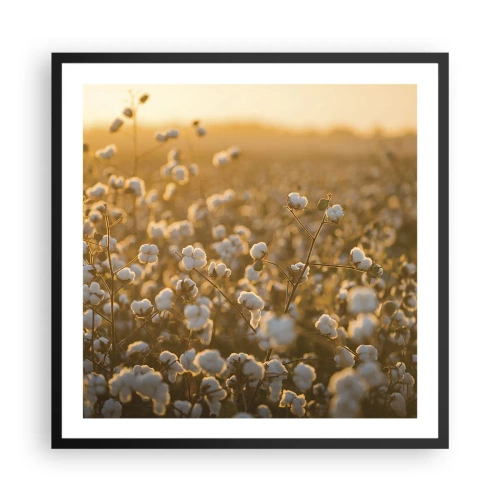 Poster in einem schwarzem Rahmen - Fluffiges Feld - 60x60 cm