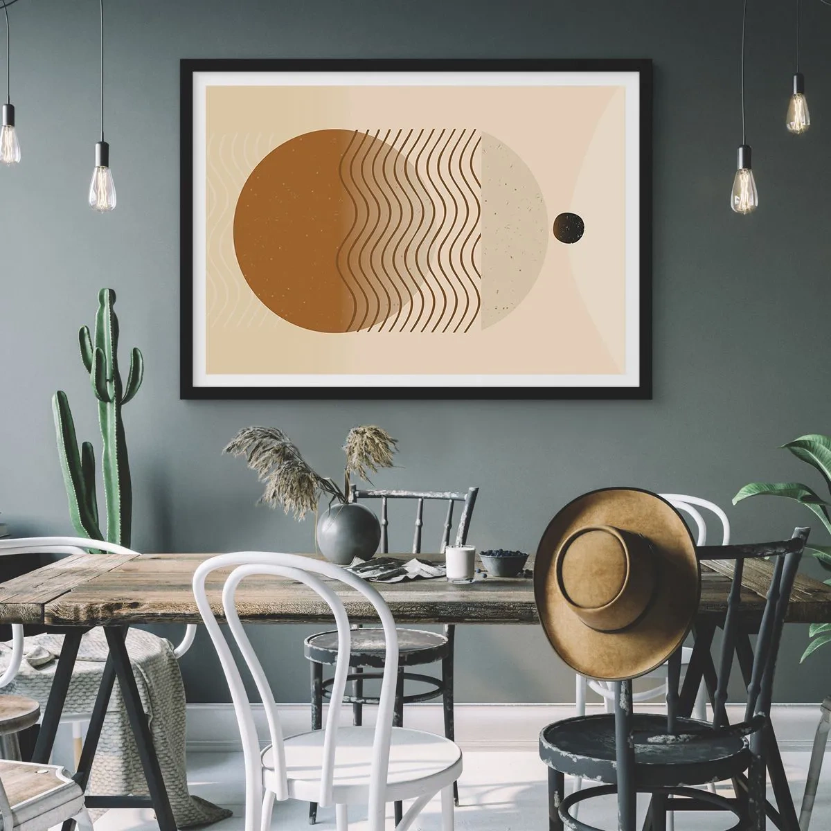 Poster in einem schwarzem Rahmen - Zur Entstehung geometrischer Figuren - 40x30 cm