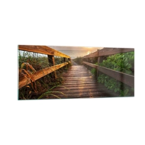 Glasbild - Bild auf glas - Und direkt ans Ufer - 100x40 cm