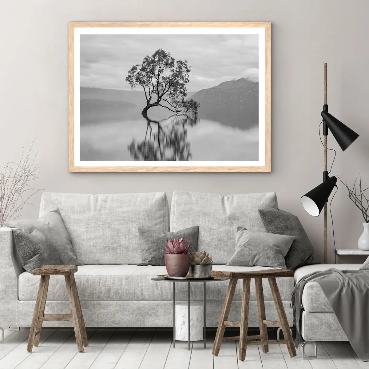 Poster in einem Rahmen aus heller Eiche - Es gibt so ein Land - 70x50 cm