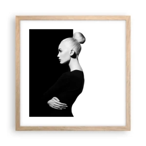 Poster in einem Rahmen aus heller Eiche - Einfach eine Frau - 40x40 cm