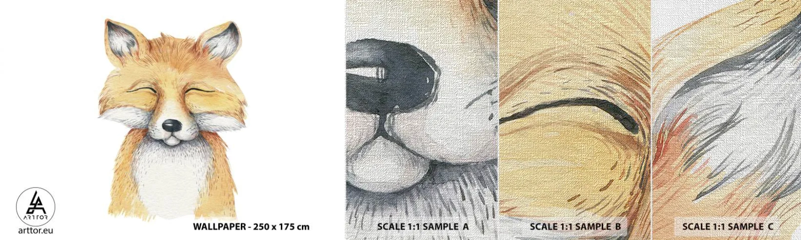 Fototapeten Muster Premium Canvas - Fuchsstimmungen - Für Kinder, Fuchs, Freundschaft - 100x30 cm