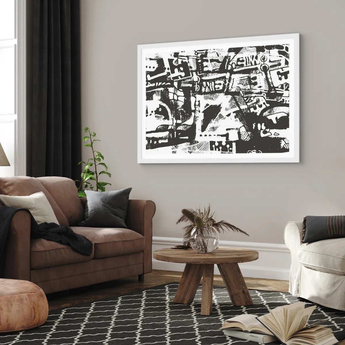 Poster in einem weißen Rahmen - Ordnung oder Chaos? - 40x30 cm