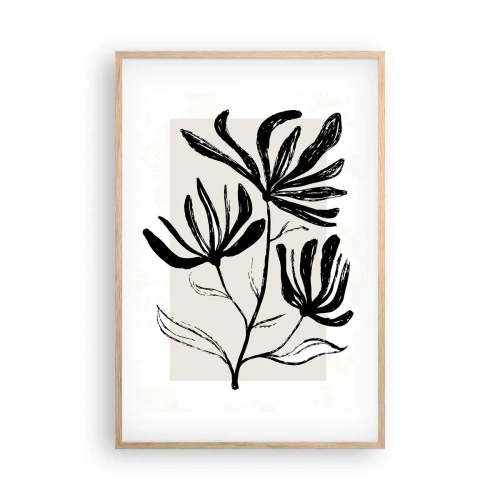 Poster in einem Rahmen aus heller Eiche - Skizze für das Herbarium - 61x91 cm