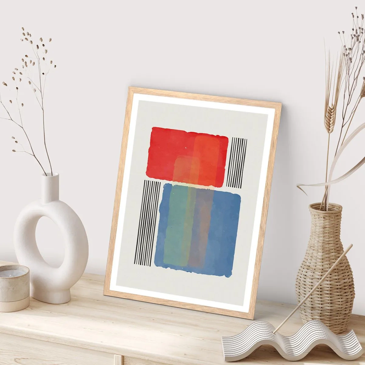 Poster in einem Rahmen aus heller Eiche - Der Geist und der Buchstabe der Geometrie - 61x91 cm