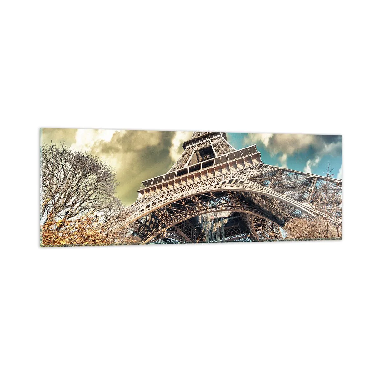 Glasbild - Bild auf glas - Und im Herbst in Paris ... - 90x30 cm
