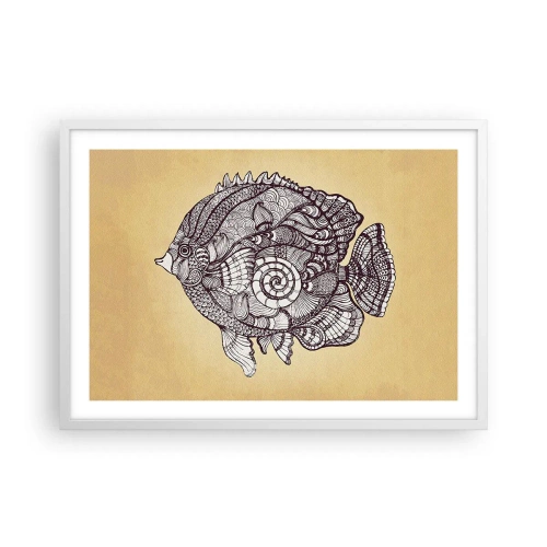 Poster in einem weißen Rahmen - Aus dem Ozean der Ornamente - 70x50 cm