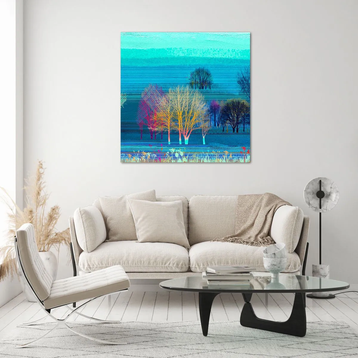 Glasbild - Bild auf glas - Eine gekämmte Landschaft - 30x30 cm