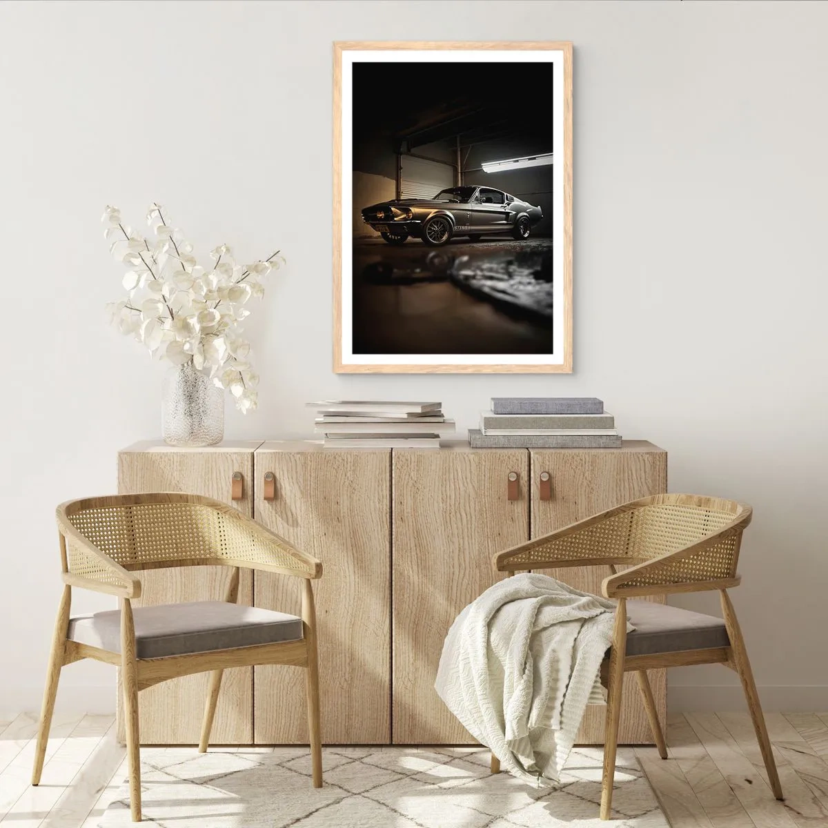 Poster in einem Rahmen aus heller Eiche - Zurück in die Vergangenheit - 70x100 cm