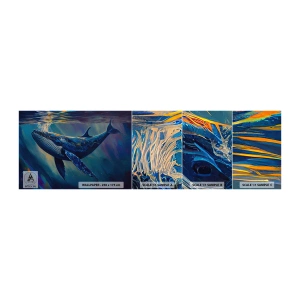 Fototapeten Muster Selbstklebend Deluxe Sticker - Willkommen in meiner Welt - Wal, Ozean, Unterwasser - 100x30 cm