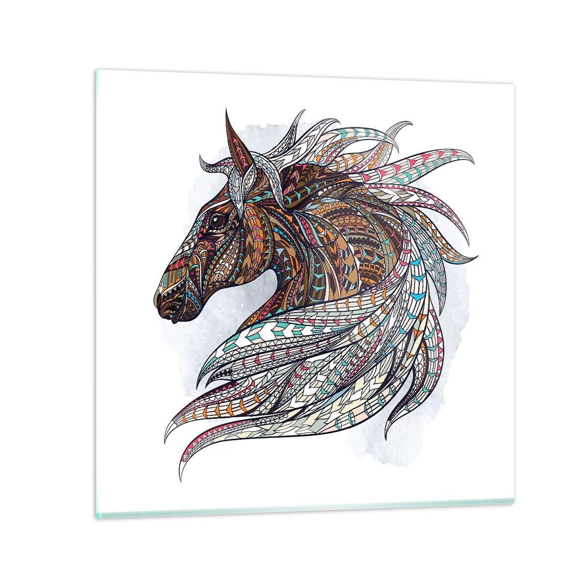 Glasbild - Bild auf glas - Keltisches Kriegsross - 30x30 cm