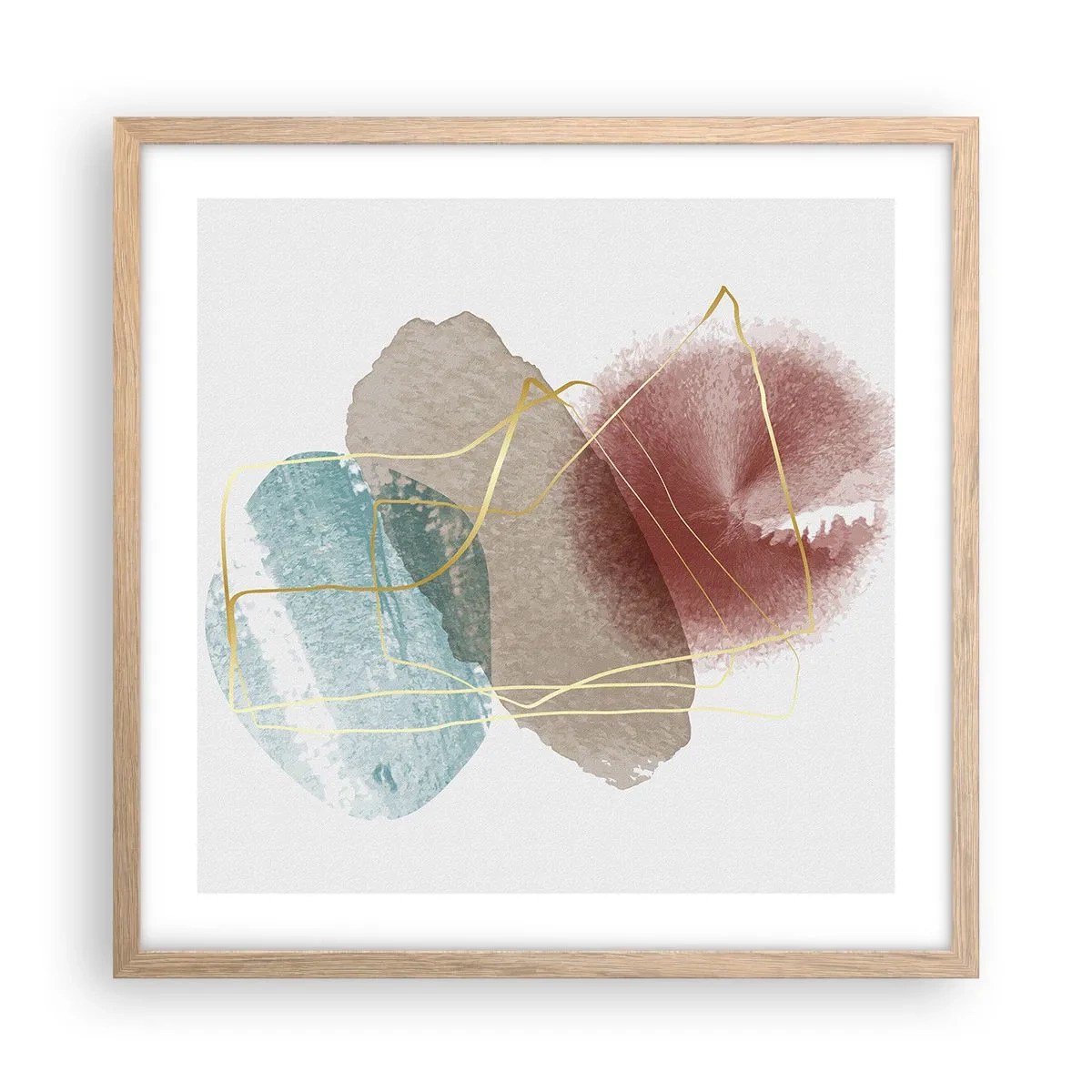 Poster in einem Rahmen aus heller Eiche - Korallen des Weltraums - 50x50 cm