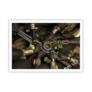 Poster - Traditionelle Handarmbänder in einer Gruppe von Händen - 100x70cm - Wir sind zusammen - Moderne Wanddekoration für Wohnzimmer und Schlafzimmer ARTTOR