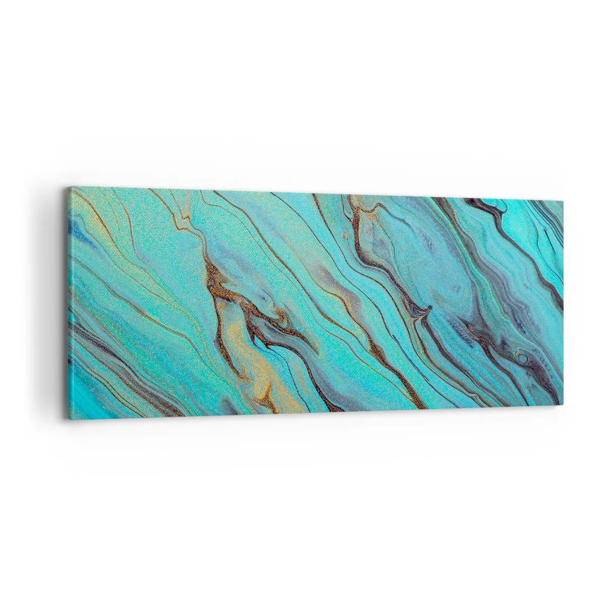 Bild auf Leinwand - Leinwandbild - Türkisfarbene Flut - 100x40 cm
