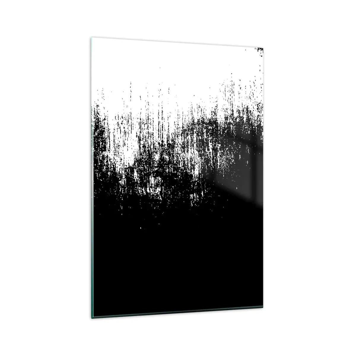 Glasbild - Bild auf glas - Minimalistische Abstraktion in Schwarzweiß - 80x120cm - Und der Gewinner ist ... - Moderne Wanddekoration für Wohnzimmer und Schlafzimmer ARTTOR