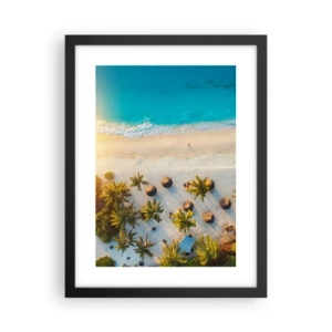 Poster in einem schwarzem Rahmen - Willkommen im Paradies - 30x40 cm