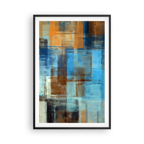 Poster in einem schwarzem Rahmen - Durch den blauen Schleier - 61x91 cm