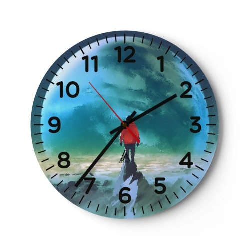 Wanduhr - Glasuhr - Entdecker des neuen Landes - 40x40 cm